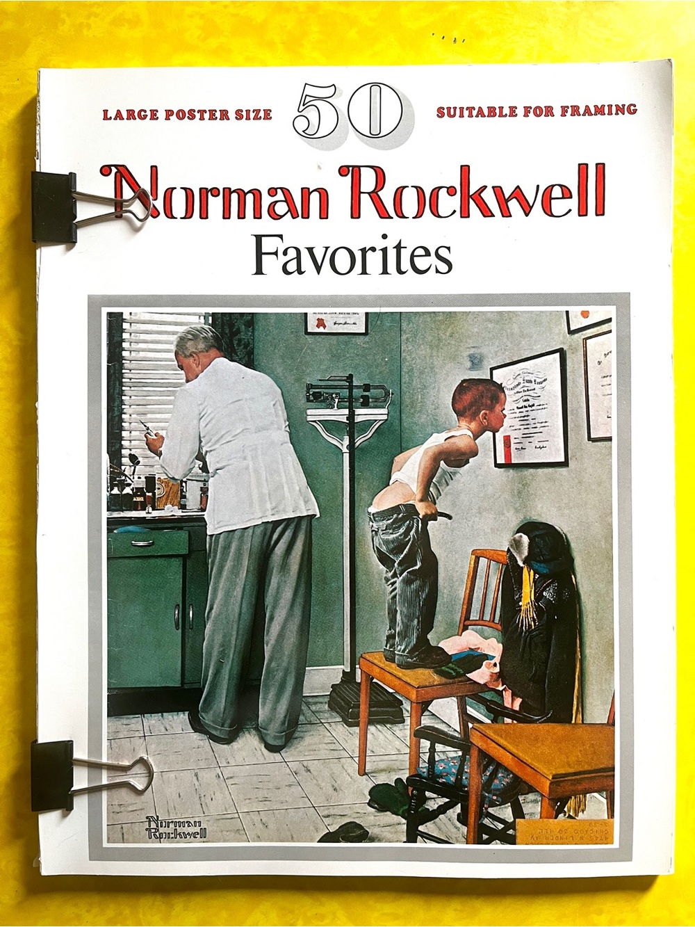 Norman Rockwell Favorites Book of 48 Posters- Oversized. 15 x 12